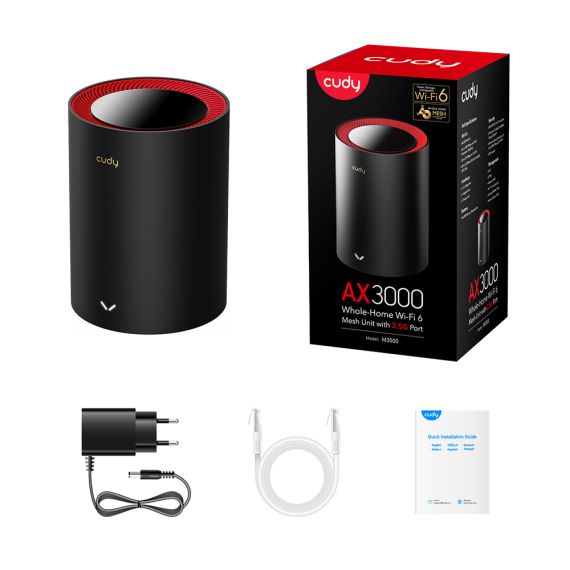 2.4/5 GHz, 802.11ax, 1 × 2.5Gbps WAN, 1 × 10 | M3000(1-Pack) V1.0