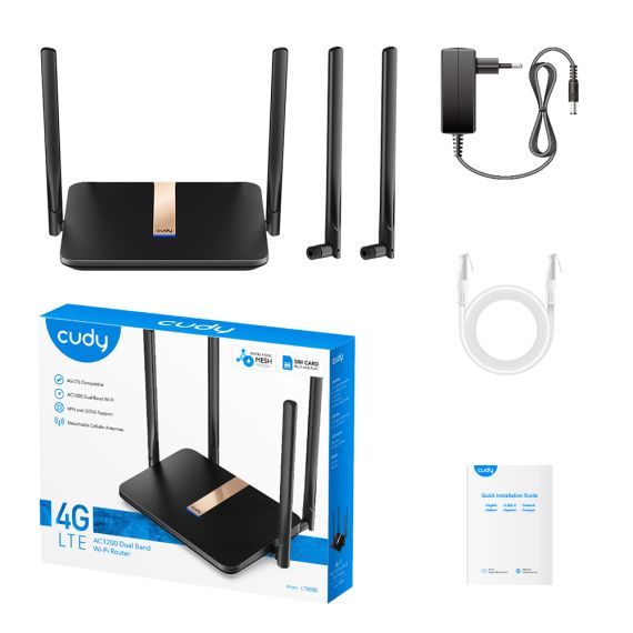 Cudy LT500D, Wi-Fi 5 (802.11ac), Dual-band (2.4 GHz / 5 GHz), Eth