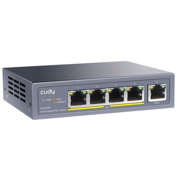 Cudy GS1005P, Gigabit Ethernet (10/100/1000), Power over Ethernet