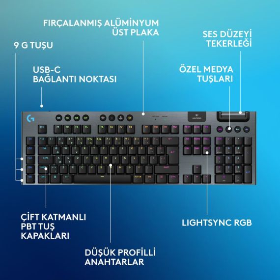 Logitech G G915 X - Keyboard - LIGHTSPEED - backlit  | 920-012676