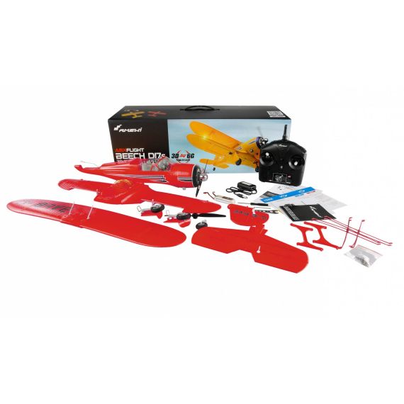 Amewi Motorized Airplane AMXflight Beech D17s Red 3D 6G RTF  24143