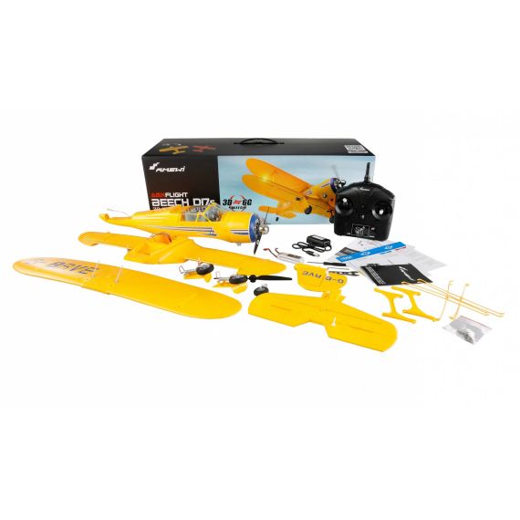 Amewi Motorized Airplane AMXflight Beech D17s Yellow 3D 6G RTF