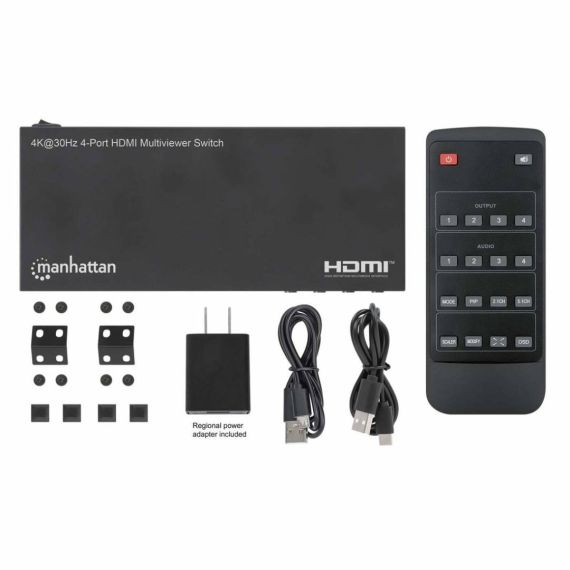 Manhattan 4K 30Hz 4Port HDMI Multiviewer Switch 208406