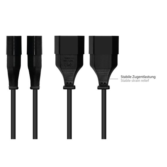 Alcasa P0300-S010 / 1 m / Power plug type C / H03VVH2-F2 / 250 V