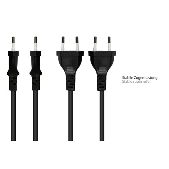 Alcasa P0300-S010 / 1 m / Power plug type C / H03VVH2-F2 / 250 V