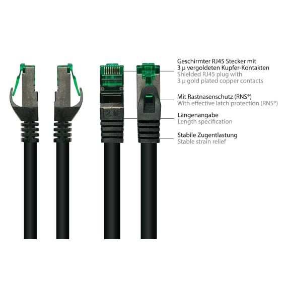 Alcasa 8062-H100S / 10 m / Cat6+ / S/FTP (S-STP) / RJ-45 / RJ-45