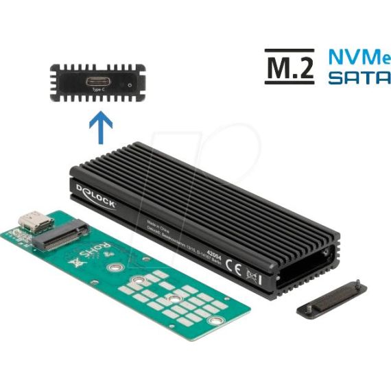 Delock - Storage enclosure - M.2 - M.2 NVMe Card / SATA 6 | 42004
