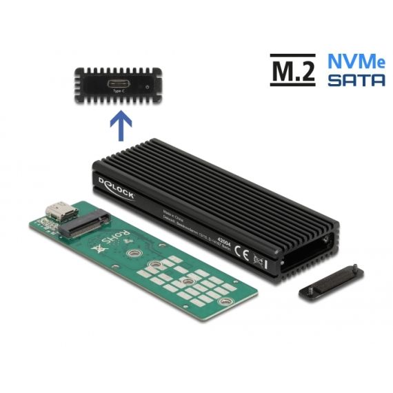 Delock - Storage enclosure - M.2 - M.2 NVMe Card / SATA 6 | 42004