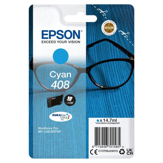 Epson 408 - 14.7 ml - high capacity - cyan - origi | C13T09J24010