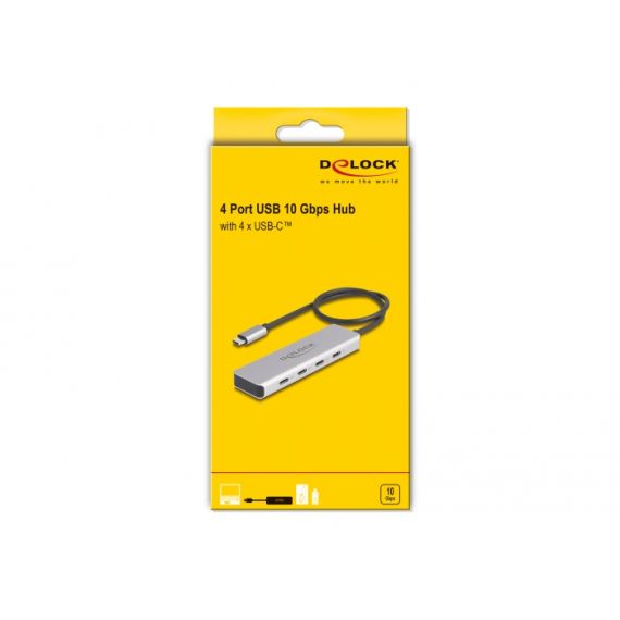 Delock - Hub - 10 Gbps, with 35 cm connection cable - 4 x | 64231
