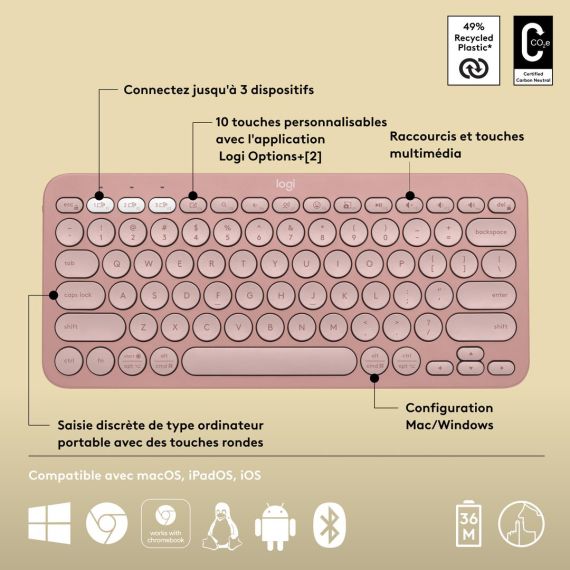 Logitech Pebble Keys 2 K380s - Keyboard - wireless - | 920-011805