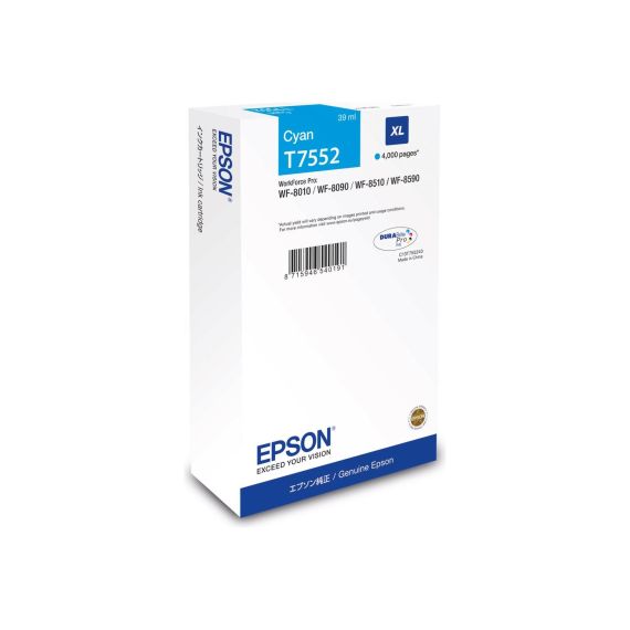 Epson T7552 - 39 ml - XL - cyan - original - ink car | C13T75524N