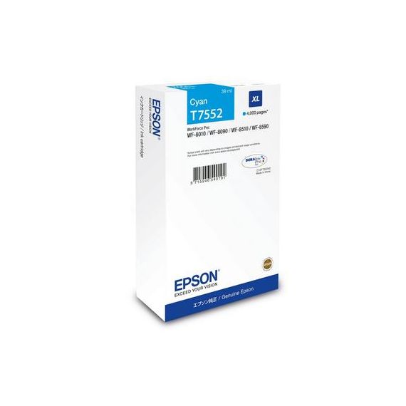 Epson T7552 - 39 ml - XL - cyan - original - ink car | C13T75524N