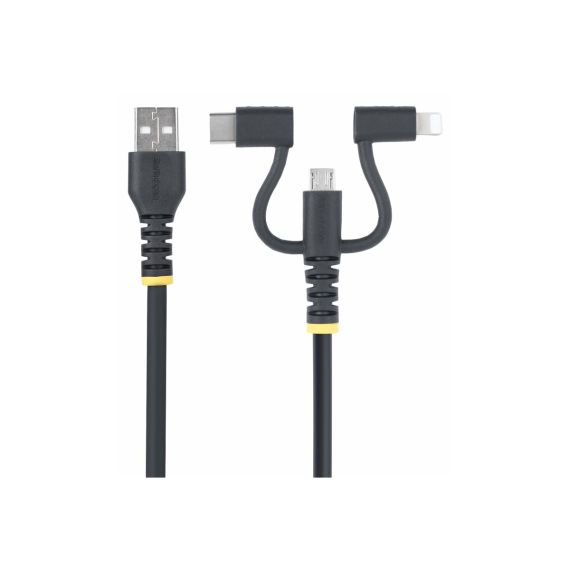 StarTech.com 3.3ft USB Multi Charging Cable, Lightni | RLTCUB1MBK