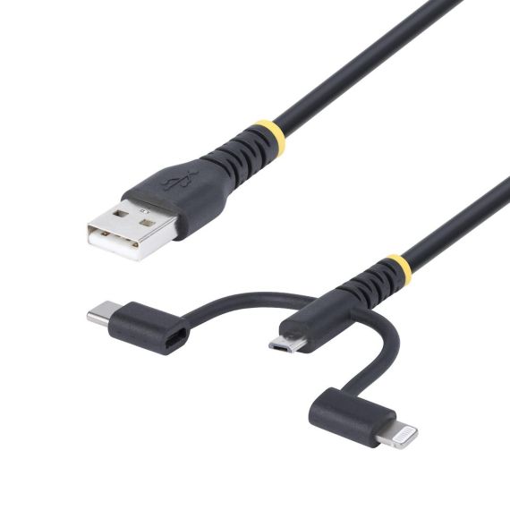 StarTech.com 3.3ft USB Multi Charging Cable, Lightni | RLTCUB1MBK