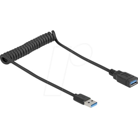 Delock USB 5 Gbps Spiralkabel Typ-A Stecker zu Buchse 0.4 | 90367