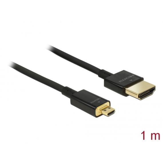 DeLOCK Slim Premium - HDMI with Ethernet cable - micro HD | 84781