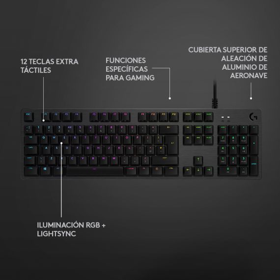 Logitech Gaming G512 - Keyboard - backlit - USB - QW | 920-009344