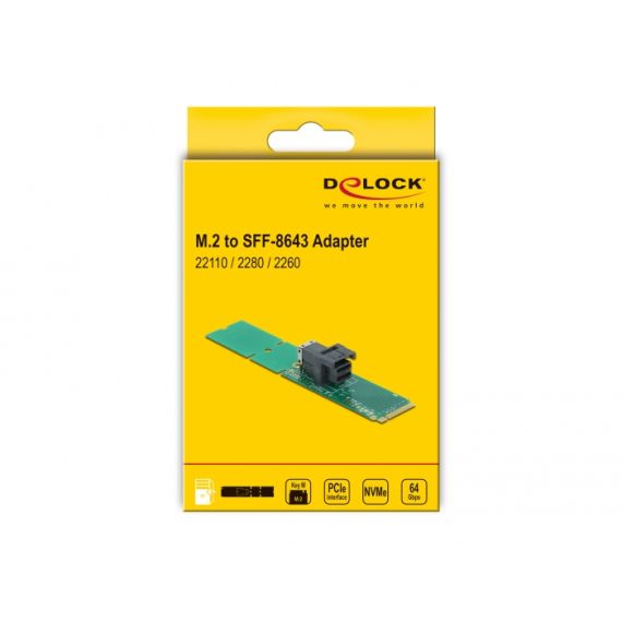 Delock Adapter M.2 Key M to SFF-8643 NVMe 22110 / 2280 /  | 63145