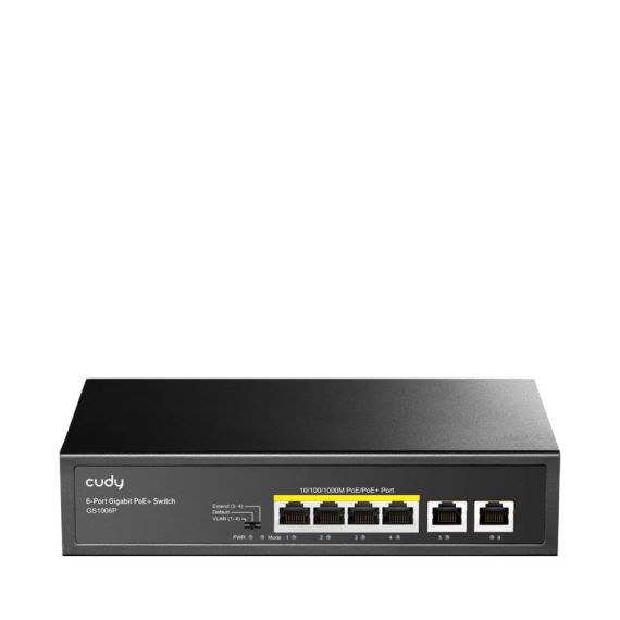 CUDY 4-GbE PoE Switch with 2 Uplink GbE GS1006P
