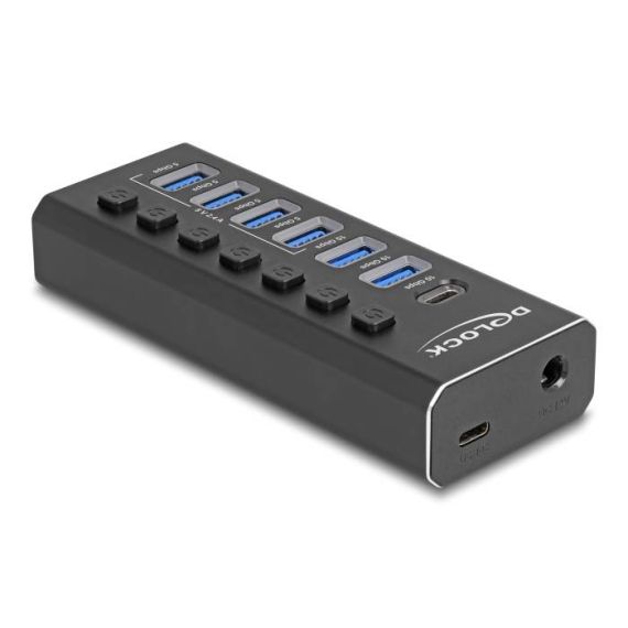 Delock 7 Port USB Hub with 4 Ports  64326