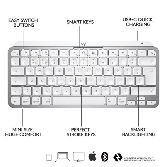 Logitech MX Keys Mini for Mac - Keyboard - backlit - | 920-010520