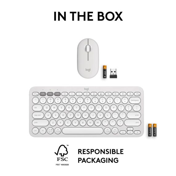 Logitech Pebble 2 Combo - Keyboard and mouse set - w | 920-012240