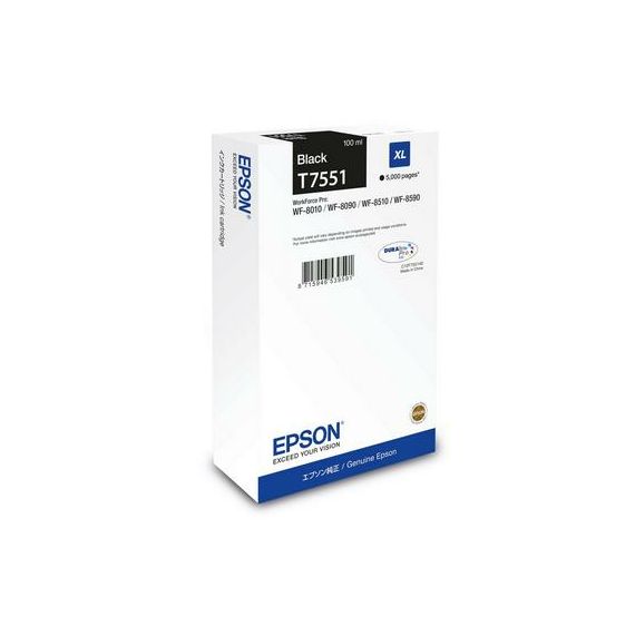 Epson T7551 - 100 ml - XL size - black - original -  | C13T75514N
