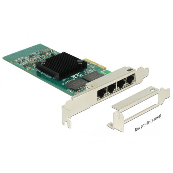 Delock PCI Express Card &gt 4 x Gigabit LAN - Network ada | 89946