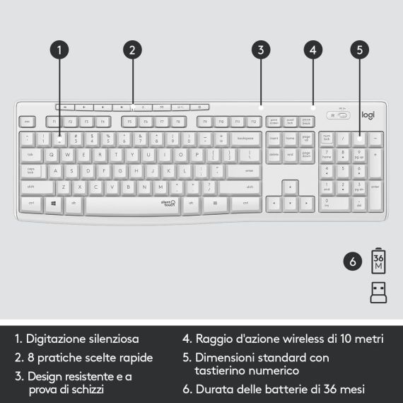 Logitech MK295 Silent - Keyboard and mouse set - wir | 920-009821