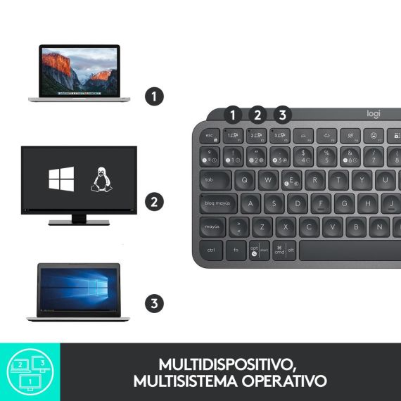 Logitech MX Keys Mini - Keyboard - backlit - Bluetoo | 920-010490
