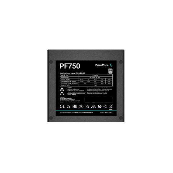 DeepCool PF750, 750 W, 230 V, 85%, Over power, | R-PF750D-HA0B-EU