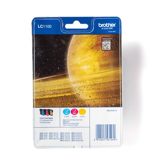 Brother LC1100RBWBP - Yellow, cyan, magenta - original - blister