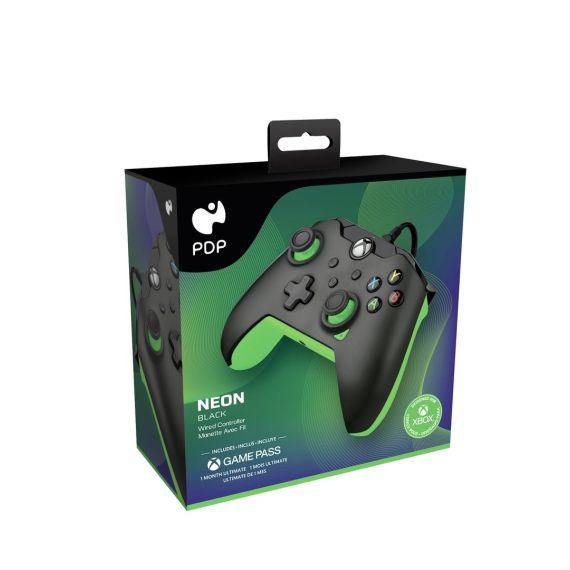 PDP Gaming - Gamepad - wired - neon black - for PC,  | 049-012-GG