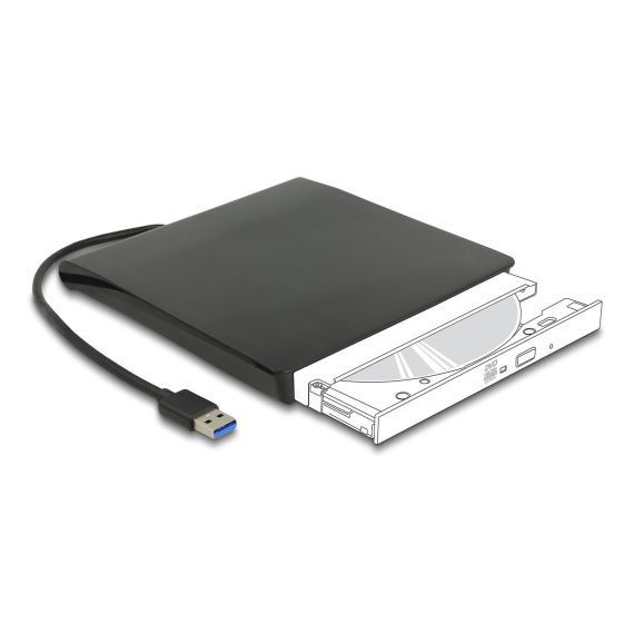 Delock 5.25" External Enclosure Slim SATA &gt USB 3.0 - S | 42636