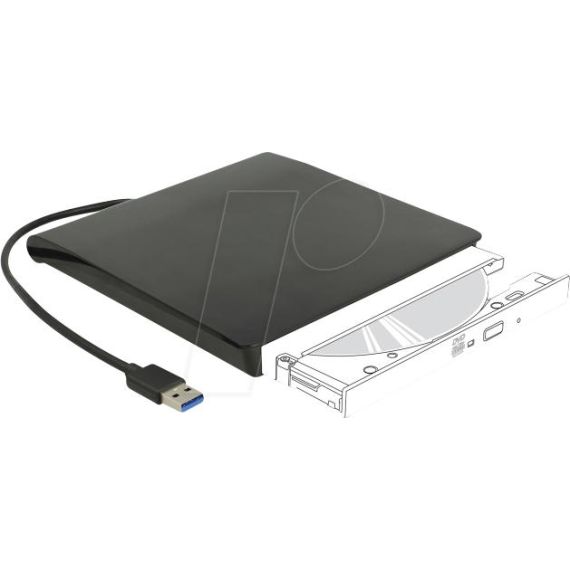 Delock 5.25" External Enclosure Slim SATA &gt USB 3.0 - S | 42636