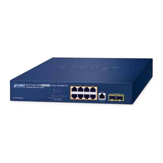 PLANET IPv6/IPv4, 8-Port, Managed, L2/L4, Gigabit | GS-4210-8UP2S