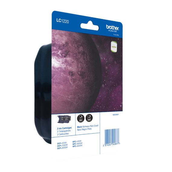 Brother LC1220BKBP2 - 2-pack - black - original - blister - ink c