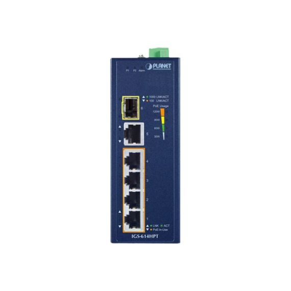 PLANET IGS-614HPT - Switch - unmanaged - 4 x 10/100/1000 (PoE+) +