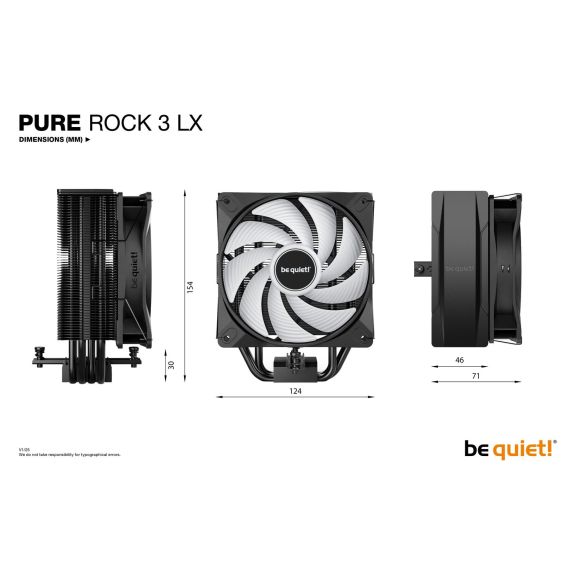 be quiet! Pure Rock 3 LX / Air cooler / 12 cm / 2000 RPM  | BK040