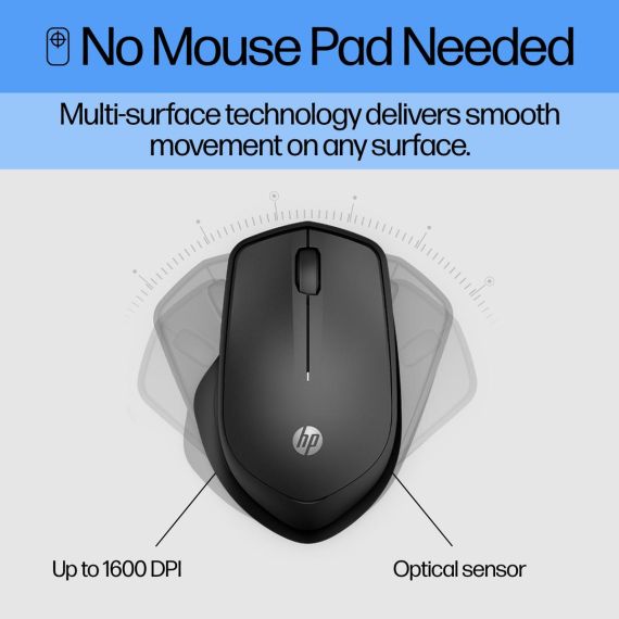 HP Silent 280M - Mouse - wireless - USB wireless re | 19U64AA#ABB