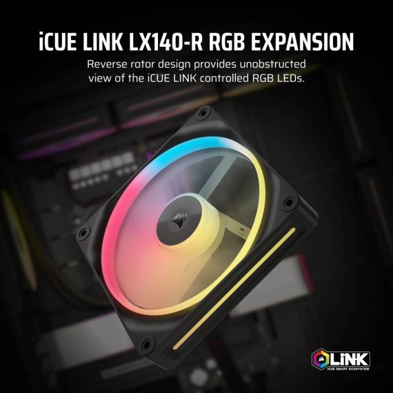 Corsair iCUE LINK LX140R RGB PWM Reverse black CO9051051WW
