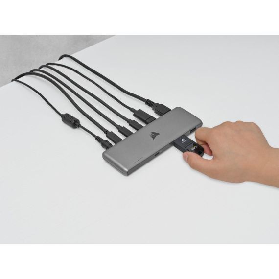 CORSAIR USB100 - Hub - 4 x SuperSpeed USB 3.0 + 3 | CU-9000003-EU