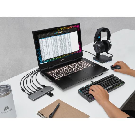 CORSAIR USB100 - Hub - 4 x SuperSpeed USB 3.0 + 3 | CU-9000003-EU