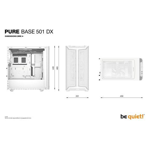 be quiet! Pure Base 501 DX White, Midi Tower, PC, White,  | BGW77