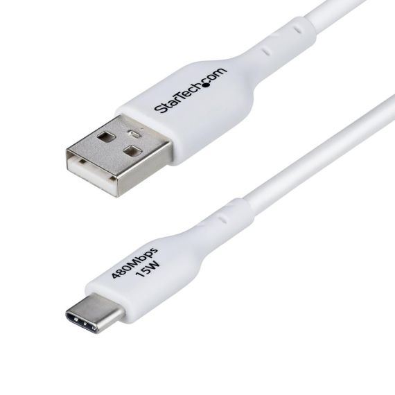 StarTech.com 2m (6.6ft) White USB-A to USB-C Char | USB2AC2MNCWHE