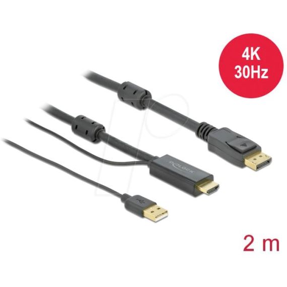 Delock - Video / audio cable - HDMI, USB (power only) mal | 85964