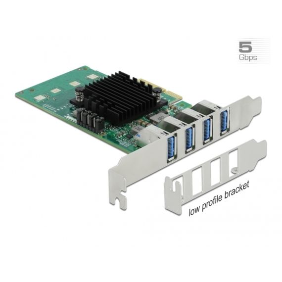 Delock PCI Express x4 Card to 4 x external USB 3.0 Quad C | 89048