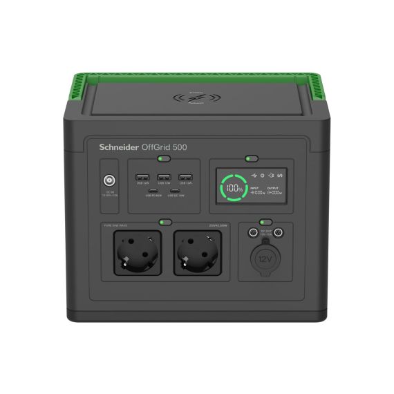 LCD, lithium-ion, 2 CEE 7/3 schuko outlets,sinewave,  | PPS500-GR