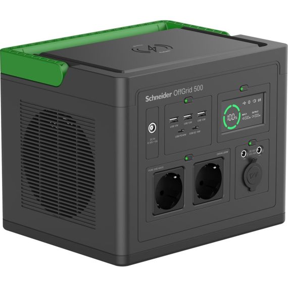 LCD, lithium-ion, 2 CEE 7/3 schuko outlets,sinewave,  | PPS500-GR